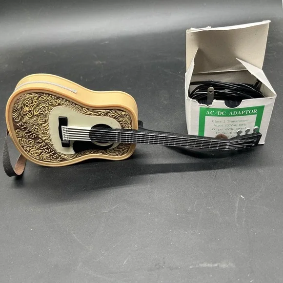 Animated Elvis Presley Limited Edition Blue Christmas Ac Adapter Guitar Only
