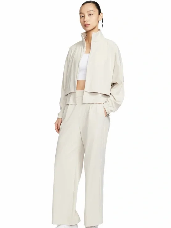 Nike Cream Wide-Leg High-Rise Pants