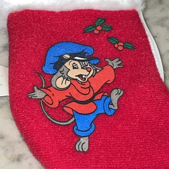 Vintage 1986 An American Tail Fievel Mouse Stocking Mini Zipper Christmas 7