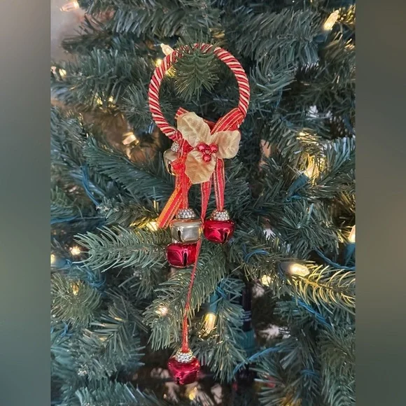 Festive Red and Gold Bell Christmas Ornament