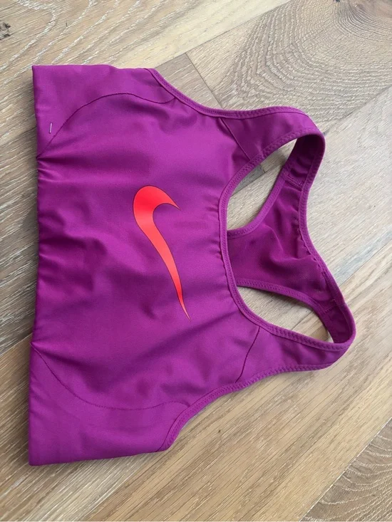 Nike fuscia  Racerback Sports Bra with Orange Swoosh