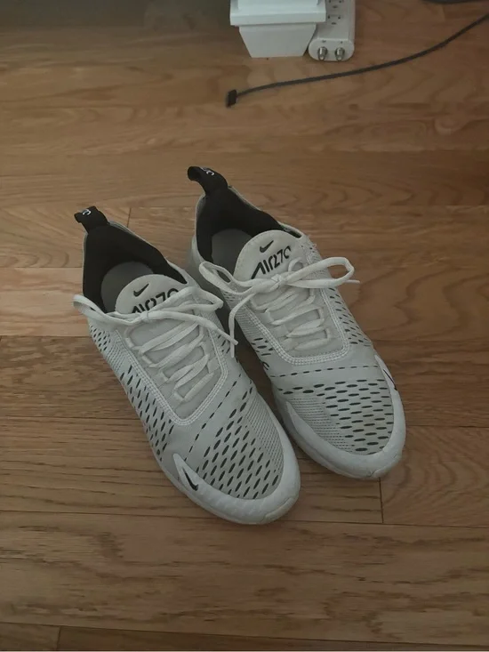 Nike White Mesh Running Sneakers with Black Insole Accents