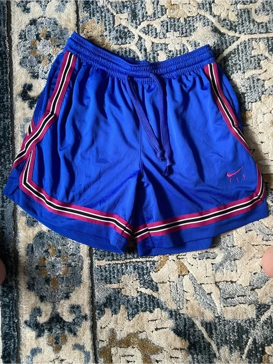 Nike Women’s crossover Blue Athletic Shorts with Pink & Black Trim LARGE