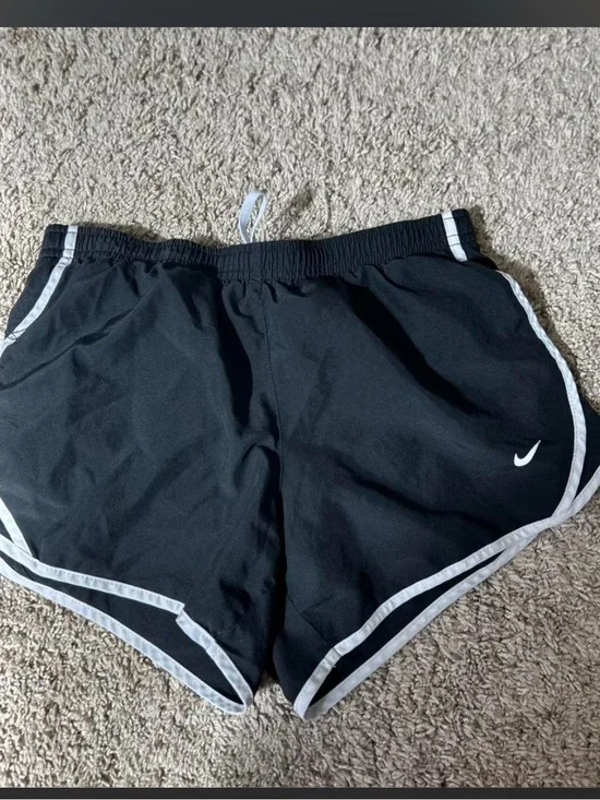 Nike Black Women's Athletic Shorts with White Piping