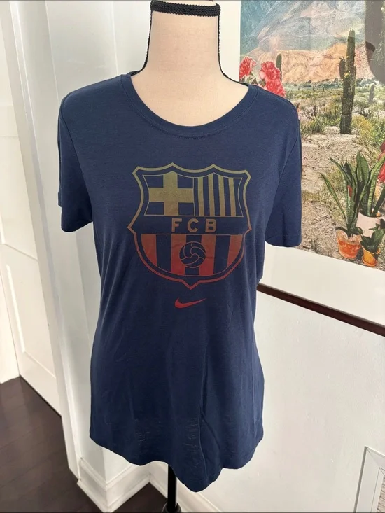 Nike Navy Blue FC Barcelona Crest Tee