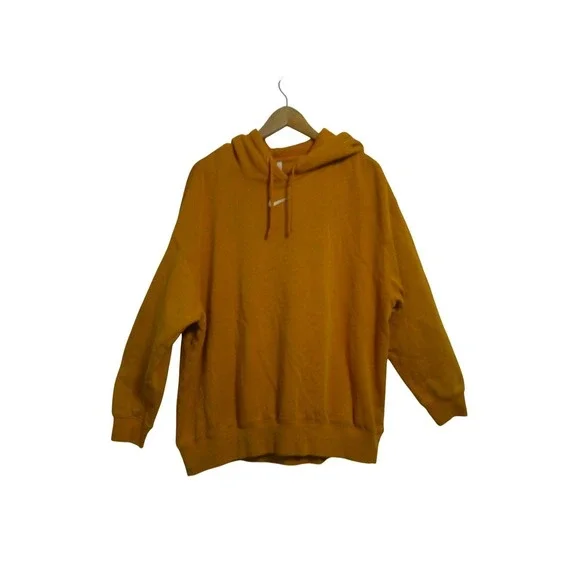 Nike Hoodie Women Large Gold Embroidered Center Swoosh Pullover DJ7668-738