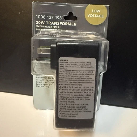 Hampton Bay 30W Low Voltage Landscape‎ Transformer 15V Matte Black