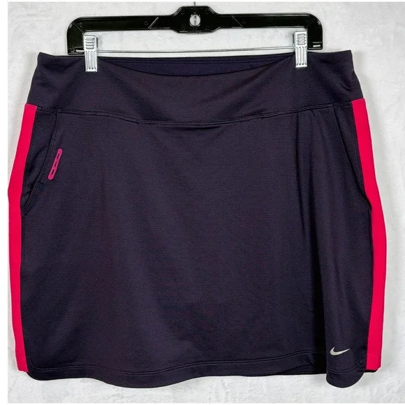 Nike Golf Tour Performance Dri-FIT Skort Purple Pink Stripe Womens XL