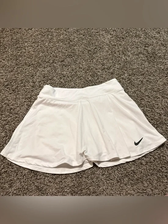 Nike White Women's Athletic Skort with Black Swoosh
