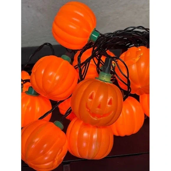 Vintage Halloween Pumpkin String Lights Jack O‎ Lanterns 19 Pumpkins Tested