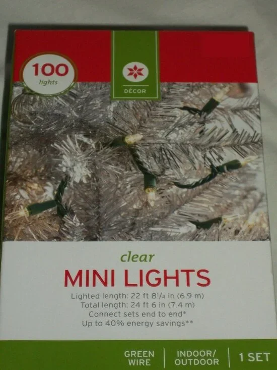100 Clear Mini Christmas Lights Green Wire Wedding Indoor Outdoor Party Steady