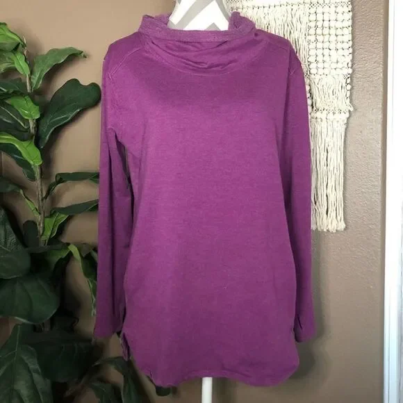 RBX Purple Cowl-Neck Pullover Sweatshirt