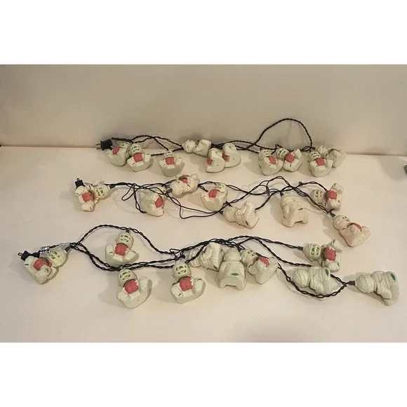 Vintage Mummy String‎ Lights Lot Of 3 (lights Don't Work )