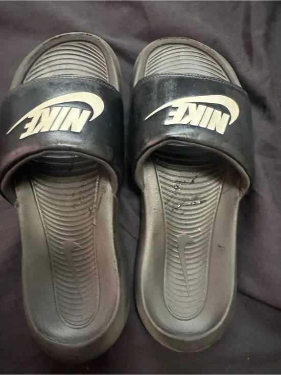 Nike Black and White Slide Sandals