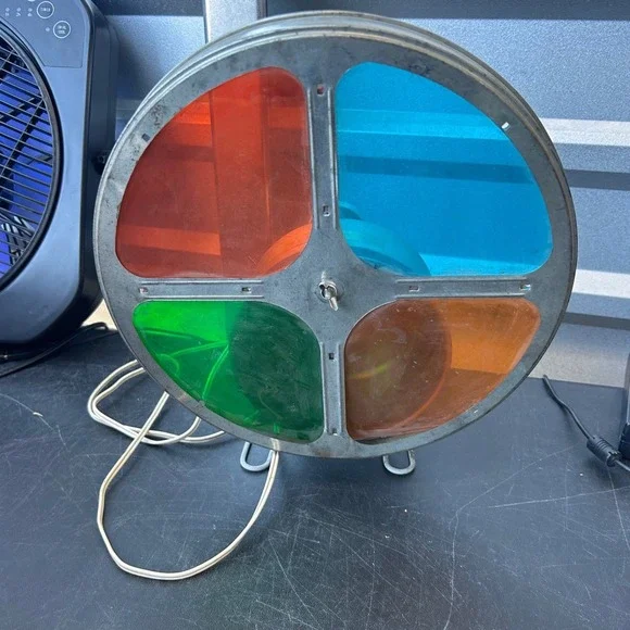 Vintage Motorized Rotating Color Wheel Christmas Tree Light MCM 4 Color