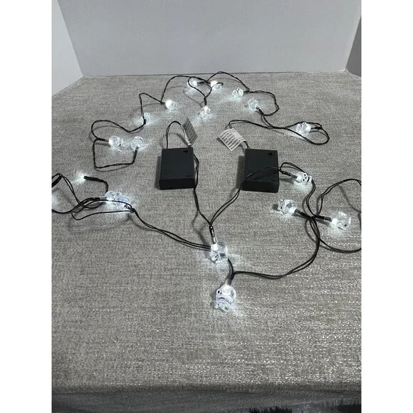Vintage Halloween Skull Lights White Mold Plastic String Light Covers 20pc