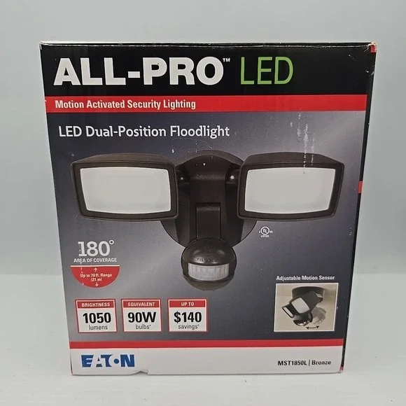 Eaton‎ MST1850L Outdoor Lighting Bronze All-Pro LED Floodlight Motion Activated