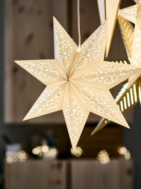 NIB Paper Star Shade Pendant Light - Christmas Decor Holiday Decorative Star 19