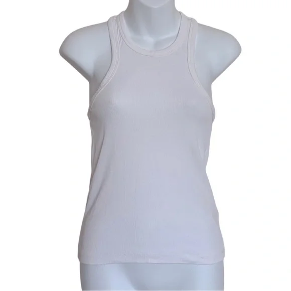& Other Stories White Ribbed Tank Top Size 6