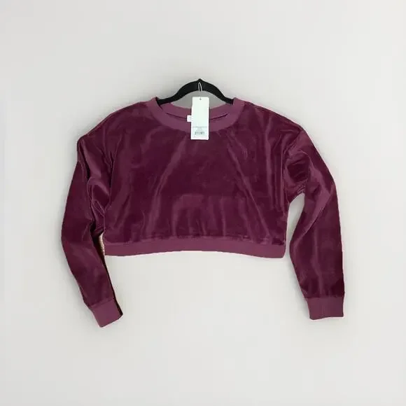 NWT Suzie Kondi Drop Shoulder Plum Velour Top- Sz M