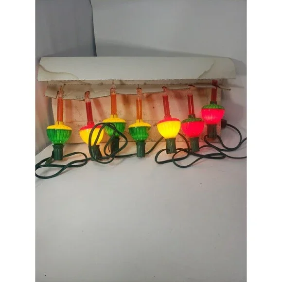 Noma Bubble Lites Set 7 String Vintage plus 2 Extra Lites Original Box Christmas