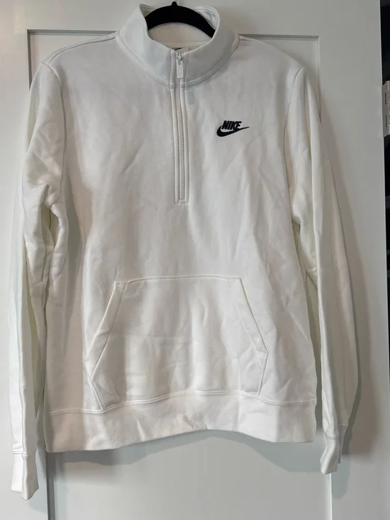 Nike Women’s White Quarter-Zip Pullover Sweatshirt