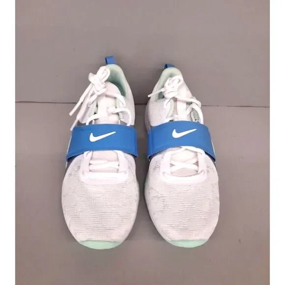Nike Women's White Blue Renew-in-Season Comfort Footbed TR12 Training Sneakers
