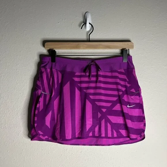 Nike Dri-Fit Purple Stripe Print Athletic Skort Size S