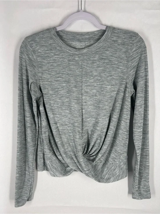 Old Navy Active Breathe ON Twist Front Workout Top Gray Space Dye Size M
