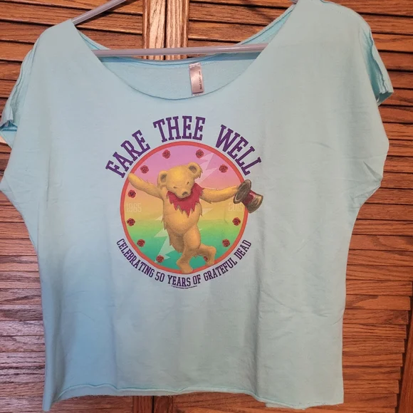 Grateful Dead Cutoff Blue Sweatshirt Womans Size‎ Medium