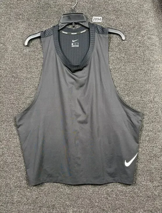 NIKE Swim Mesh Cover Up Tank TopWomens Size XL Black Sleeveless Loose Fit