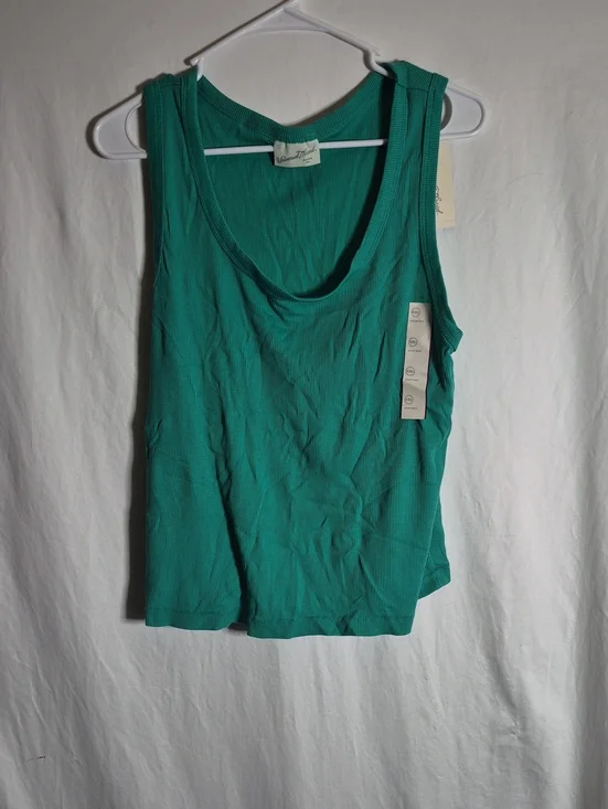 Universal Thread Teal Ribbed Scoop Neck Tank