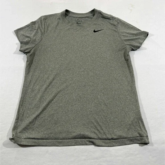 Nike Womens Gray Dry Legend Crew Training T-Shirt Tee AQ3210-063 Casual Gym Sz L