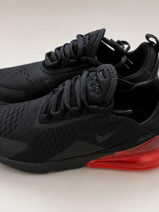 Nike Air Max 270 Men’s Sneakers in Black with Red Heel