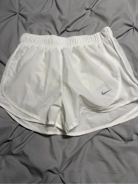 Nike White Women's Athletic Running Shorts with Mesh Panels