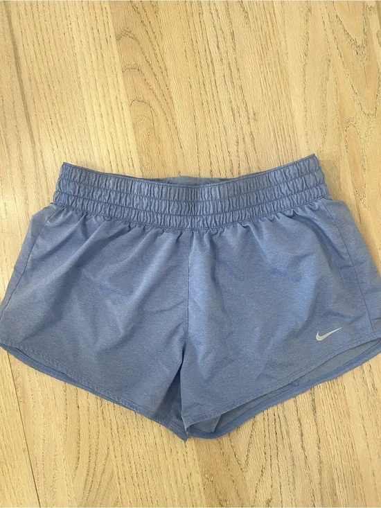 Nike Women's Light Blue/Grey Athletic Shorts - Dri-FIT Comfort