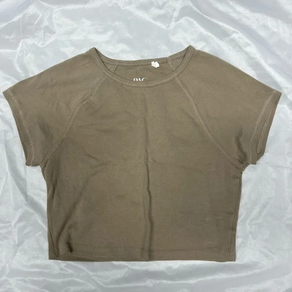 Beige Cropped Pacsun Baby Tee