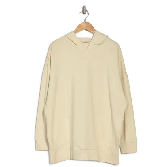 Abound Women's Drop Shoulder Long‎ Sleeve Hoodie Pullover In Ivory Dove Small