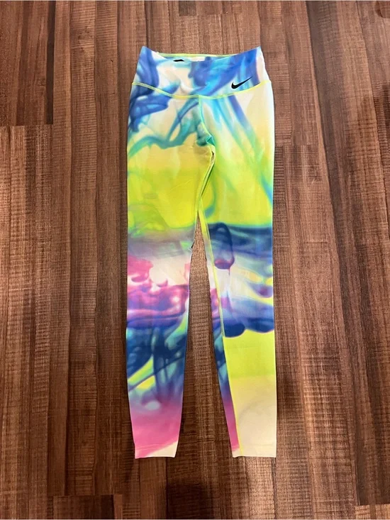 Nike Tie-Dye Performance Leggings - Yellow, Blue, Pink