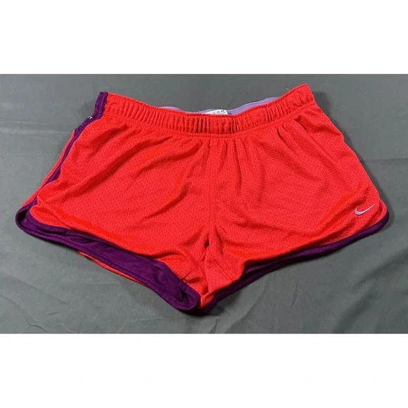 Nike Dri-FIT Womens Red Purple Mesh Running Shorts Size M Athletic Gym Workout