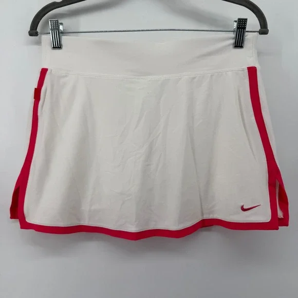 Nike Skort Women's size Small White Pink trim Dri-FIT Tennis Golf Athletic Skirt