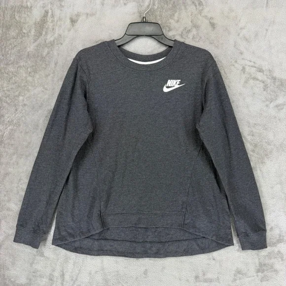 Nike Womens Sportswear Essential‎ Crewneck Sweatshirt Charcoal Grey 854953-032 S