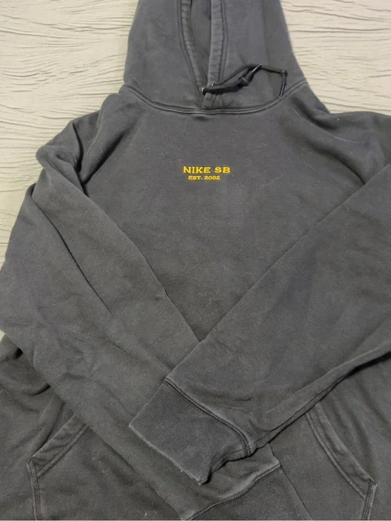 Nike Black Hoodie with Yellow Embroidered Logo
