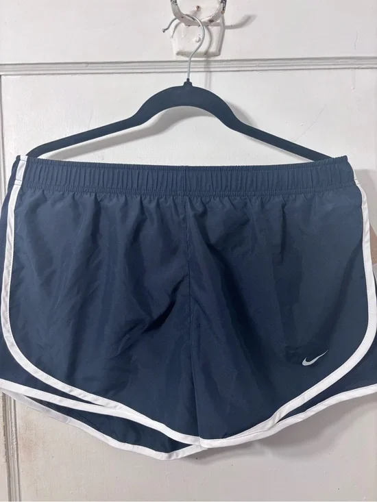 Nike Women's Navy Shorts with White Trim