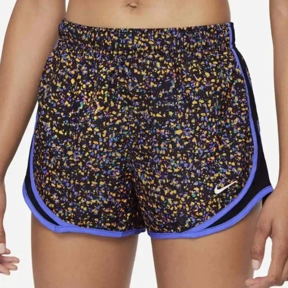 NWOT Nike Dry Tempo Icon Clash Running Shorts Black/Multicolor