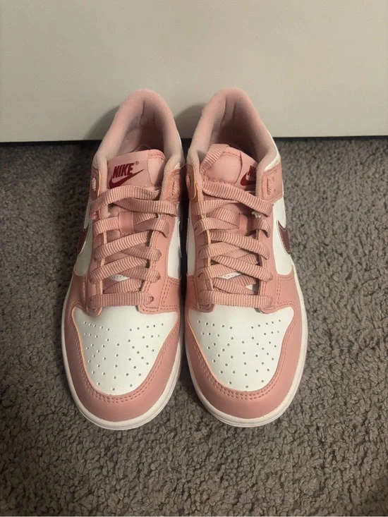 Nike Pink and White Low-Top Sneakers