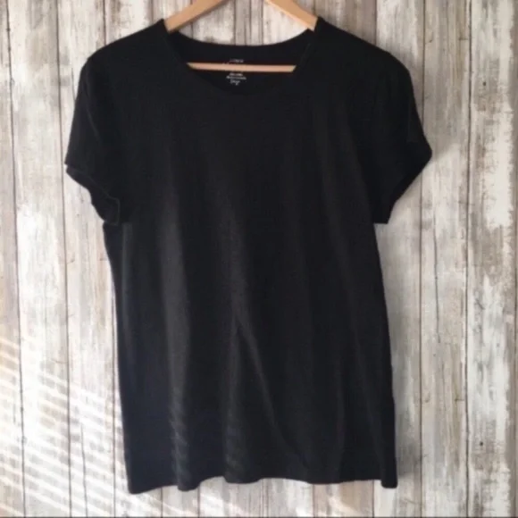 J.Crew Black Studio Tee Large Cotton Short Sleeve Casual Basic Top