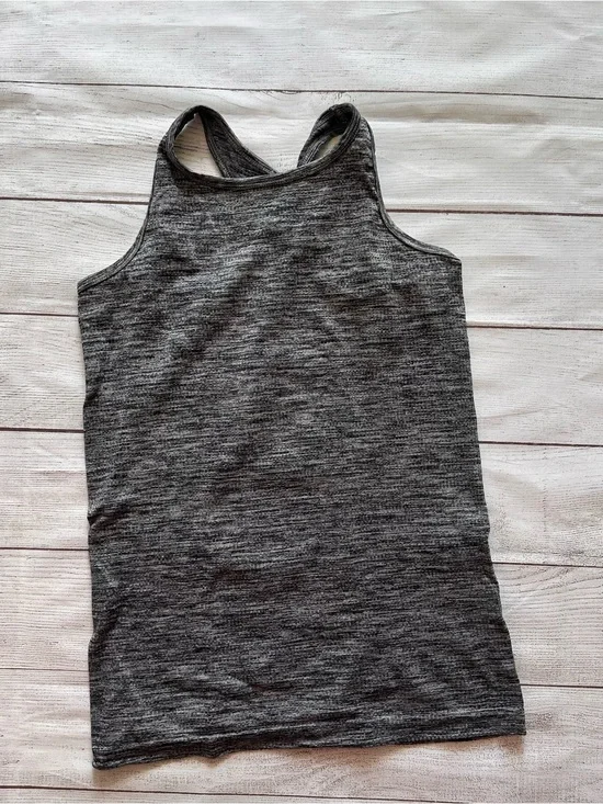 Athleta Tank Top Womens M Medium Gray Renew Seamless Racerback Fitted Stretch