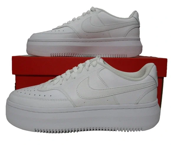 Nike Court Vision Alta LTR Womens Sz 11 White Platform Sneakers Shoes