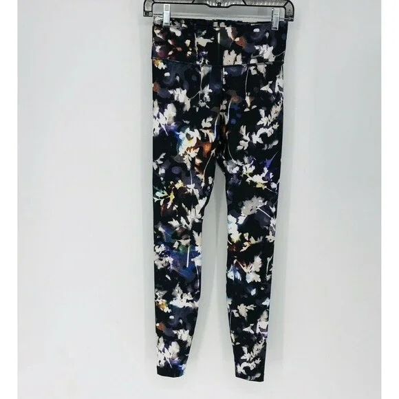 Nike Dri Fit Full Length Floral High Rise Workout Leggings Size Small Women's